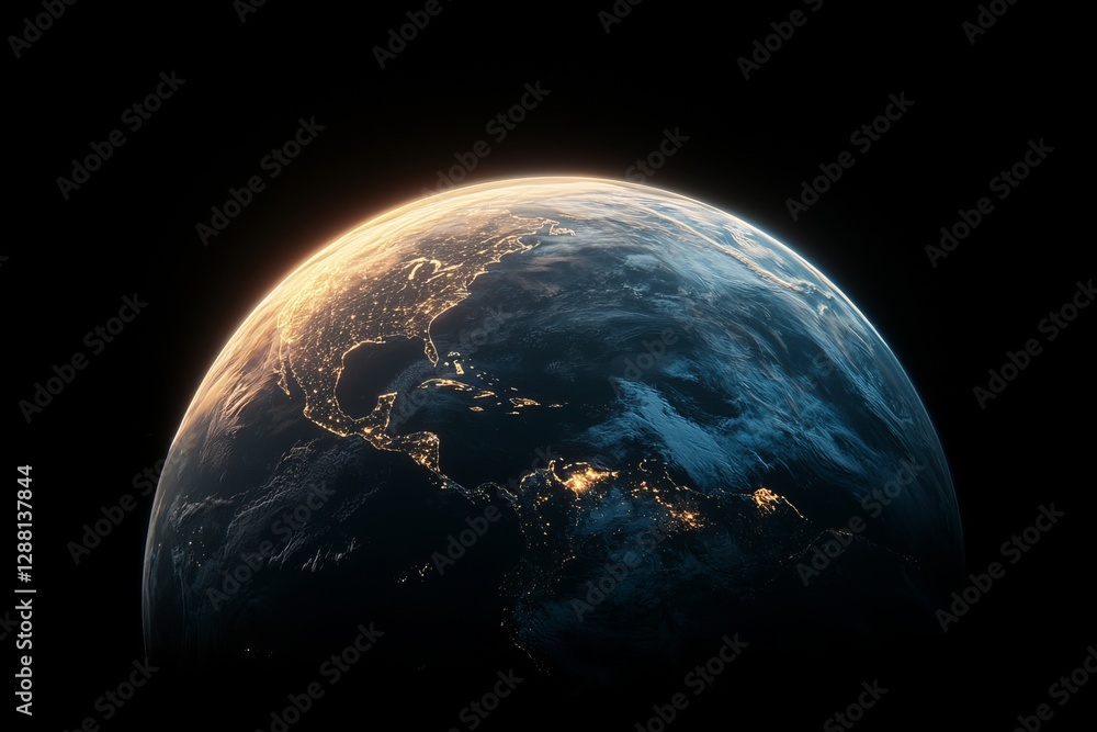 Aufkleber the concept of digital transformation is represented by a glowing earth planet layout surrounded by 