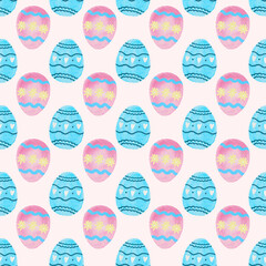 Delicate hand-painted Easter egg pattern with intricate details, ideal for holiday decorations, stylish wallpapers, and festive wrapping