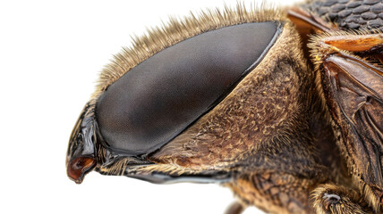 Obraz premium Close-up view of a detailed insect head showcasing intricate features and textures in high resolution
