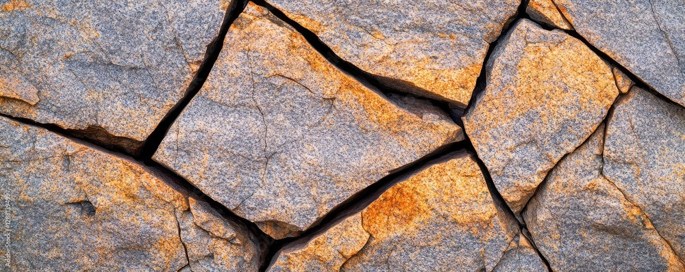 Poster weathering process idea. close-up view of textured rock surface displaying intricate patterns and co