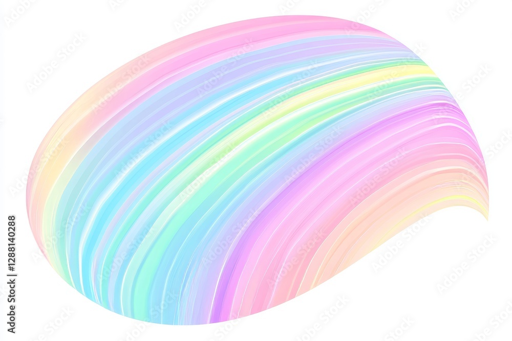 Poster a blurred, grainy, and holographic pastel neon circle gradient set against a white background forms 