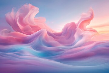 Fototapeta premium This colorful psychedelic abstract boasts a background composed of soothing pastel color waves