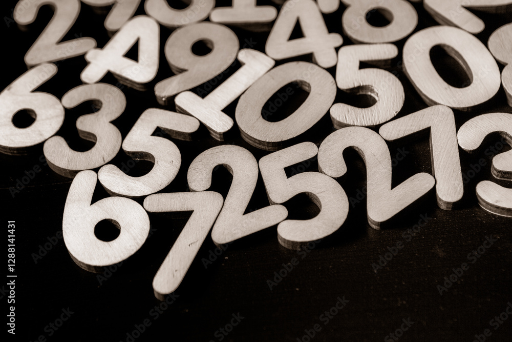 Poster background of numbers. from zero to nine. numbers texture. finance data concept. mathematic. seamles
