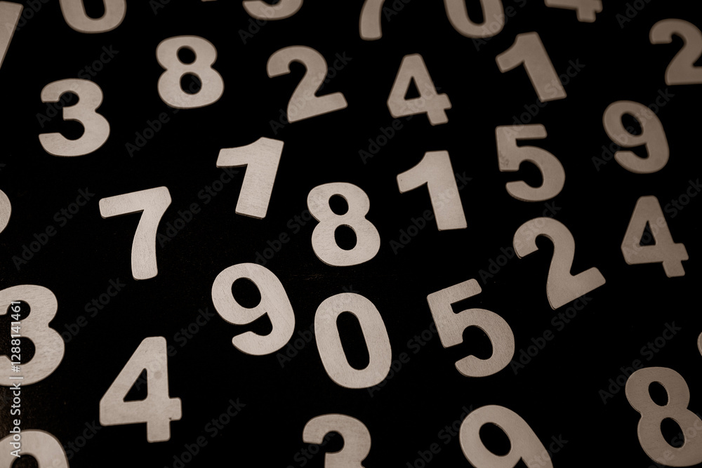Poster background of numbers. from zero to nine. numbers texture. finance data concept. mathematic. seamles
