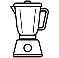 kitchen appliance blender mixer line art icon sign drawing cartoon doodle vector illustration Isolated