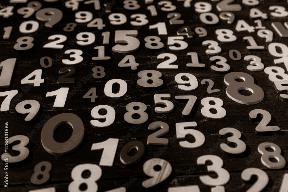 Poster background of numbers. from zero to nine. numbers texture. finance data concept. mathematic. seamles