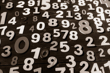 Background of numbers. from zero to nine. Numbers texture. Finance data concept. Mathematic....
