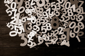 Background of numbers. from zero to nine. Numbers texture. Finance data concept. Mathematic....