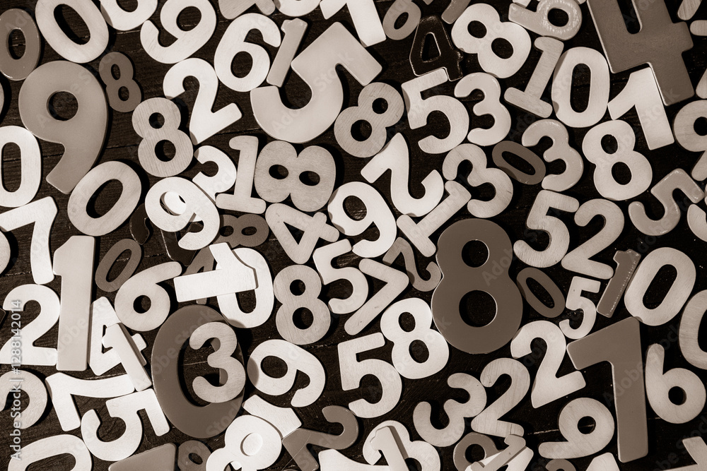 Poster background of numbers. from zero to nine. numbers texture. finance data concept. mathematic. seamles