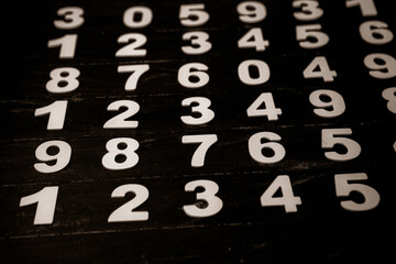 Background of numbers. from zero to nine. Numbers texture. Finance data concept. Mathematic....