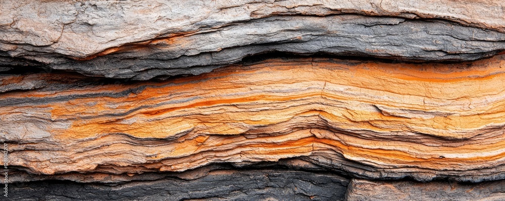 Poster weathering process idea. close-up view of textured wood layers showcasing unique patterns and colors