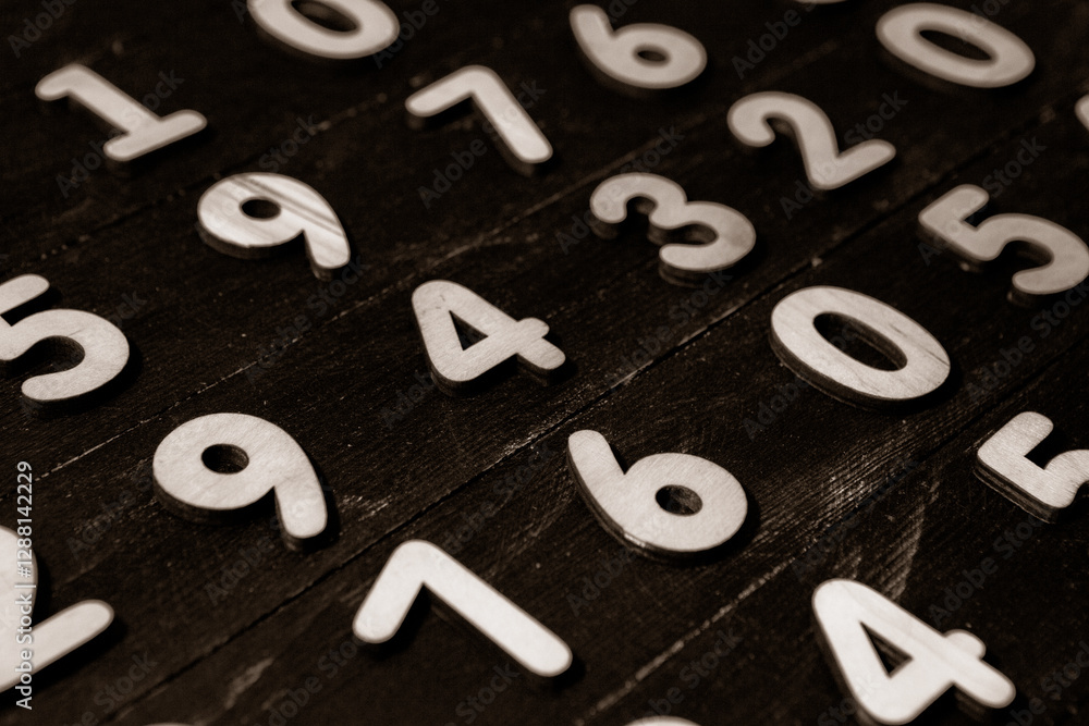 Poster background of numbers. from zero to nine. numbers texture. finance data concept. mathematic. seamles