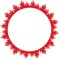 Fire Flame Border Element Background Circle Round