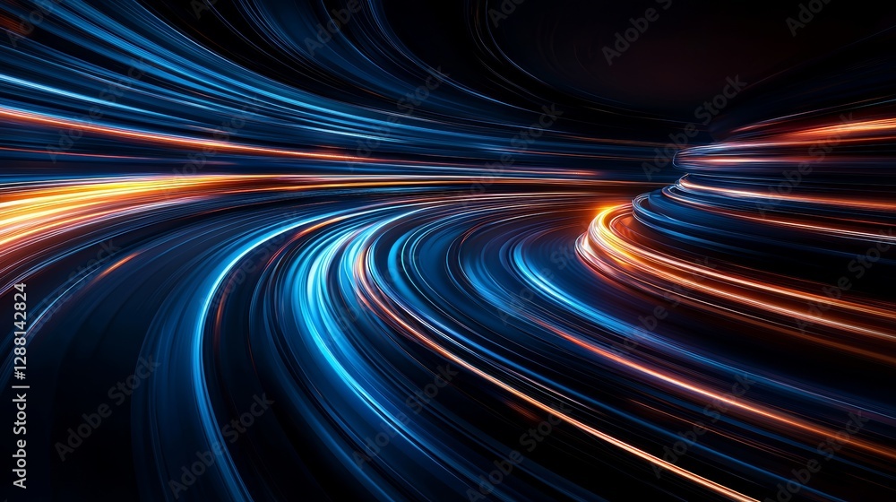 Poster a high-speed 5g connection data analysis process is visualized in an abstract background, complete w