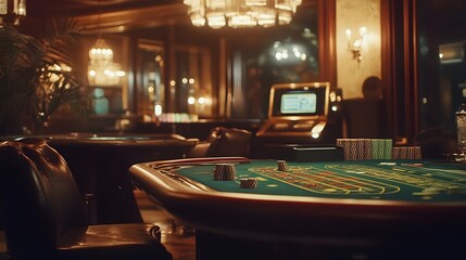 Exclusive Casino Night: Roulette Table in Luxurious Setting
