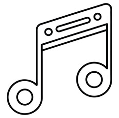 Musical note icon vector sketch freehand outline hand drawn sketchy line art icon sign silhouette illustration for web design with play button