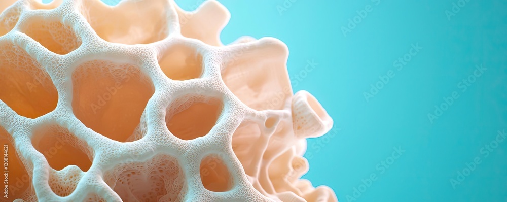 Poster weathering process idea. close-up of a coral structure highlighting its intricate patterns and textu