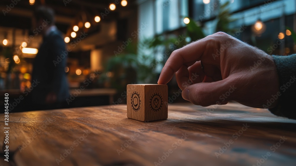Poster the idea of digital transformation and entering a new era of innovation is depicted by a hand rotati