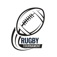 Rugby ball icons. Original sign in a black and white color. Symbol or emblem. vector illustration