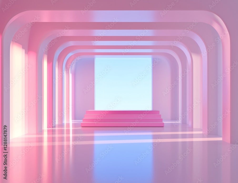 Aufkleber a 3d arrow graph icon in minimal style is set against a sky blue background, symbolizing data analys