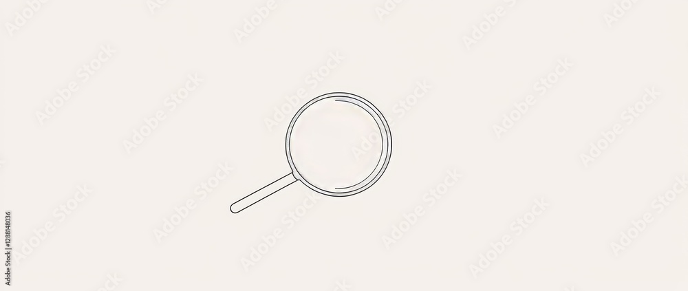 Poster a continuous one-line drawing of a magnifying glass serves as a concept for business analysis, prese
