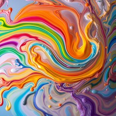 Fototapeta premium Colorful Abstract Paint Swirl