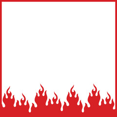 Fire Heart Frame Valentine Element Square Shape Border