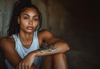 A healthy and slender female fitness expert, such as a personal trainer or athlete, after a cardio workout and jump rope exercise at the gym