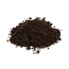 Pile of fresh soil isolated on white