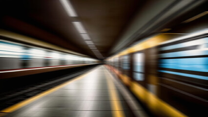 Blurred background in subway traffic. Speed of Light background blurred