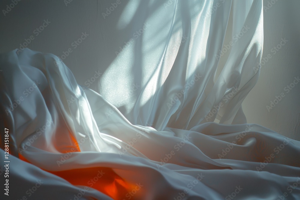 Poster a soft and blurred white fabric forms the background with an abstract texture