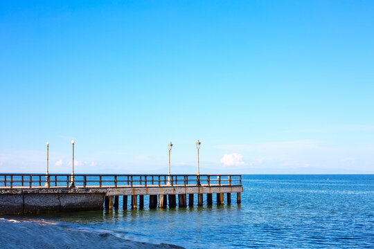 Wooden pier and blue sea