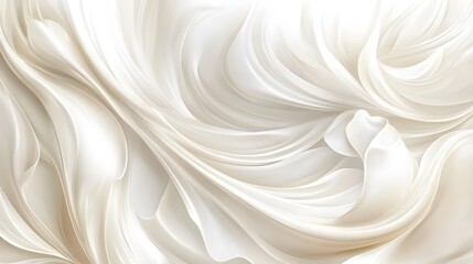 Abstract Swirling Cream and White Silk Texture: Elegant Background