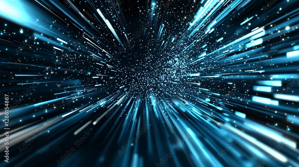 Poster a simple animated background featuring magical particles and motion graphics