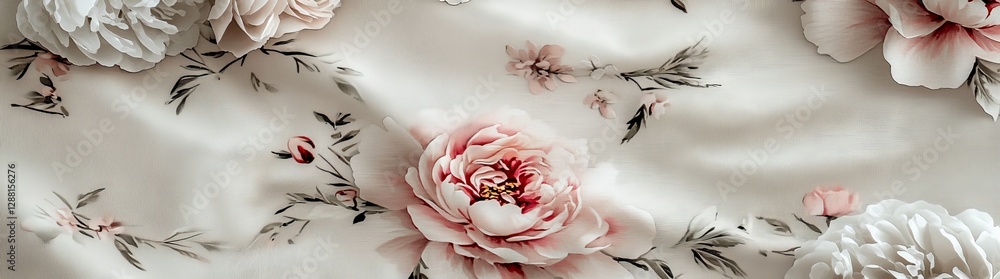 Poster web header template featuring vintage paper with roses for a simple website design called banner