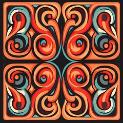 Fototapeta premium Vibrant Psychedelic Swirl Pattern Abstract Design for Retro or Contemporary Backgrounds