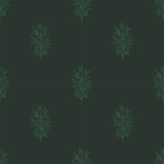 Seamless botanical pattern with green leaves. Elegant, vintage, and nature-inspired design, perfect for textiles, wallpapers, and decor.