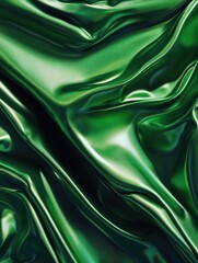 Fototapeta premium Green Shiny Textured Silk