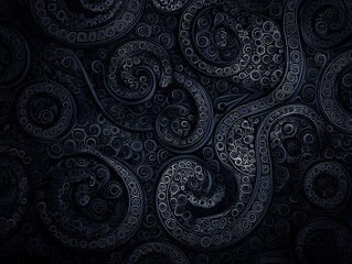 Mesmerizing Abstract Swirls and Spirals in Dark Monochrome Tones