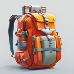 Fototapeta premium Compact hiking equipment, lightweight, durable design with modern aesthetics, 3D illustration