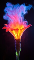   A macro of a bloom with smoke billowing from its petals