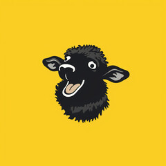 vector illustration of cartoon sheep