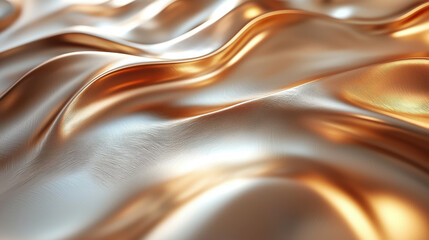 Luxurious Metallic Waves: The image showcases a close-up of a rippling metallic fabric, with its reflective surface and the play of light adding depth and dimension.