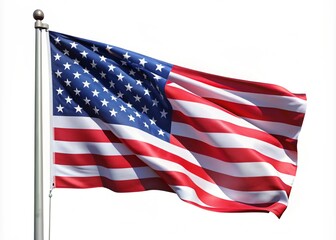 Fototapeta premium American Flag On White Background