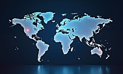 Glowing World Map, Global Network, Digital Earth - Tech & Futuristic