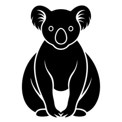 Minimalist Koala Silhouette Vector Clean & Bold Design.