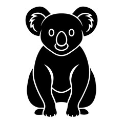 Minimalist Koala Silhouette Vector Clean & Bold Design.