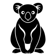 Minimalist Koala Silhouette Vector Clean & Bold Design.