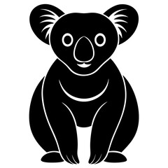 Minimalist Koala Silhouette Vector Clean & Bold Design.