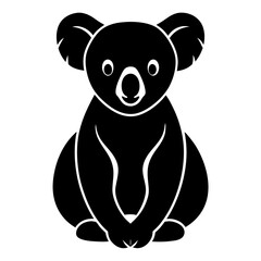 Minimalist Koala Silhouette Vector Clean & Bold Design.